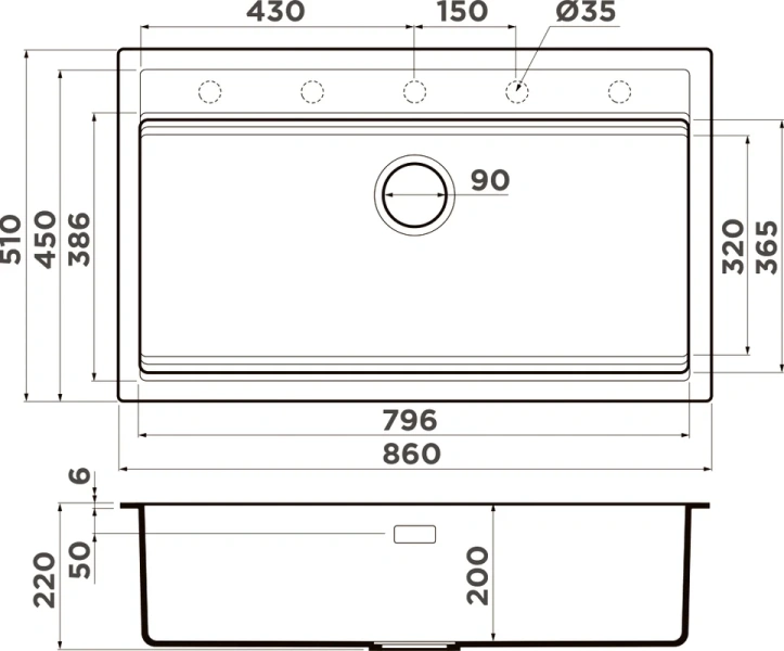 Мойка для кухни Omoikiri Kitagawa 86-LB-AZ 86 см azur blue 4993026 (детальная фотография), прямоугольной формы