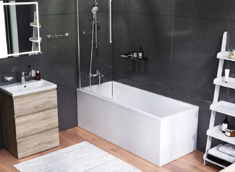 Ванна акриловая Am.Pm Gem 170х70 см с душевым гарнитуром WK90EA (детальная фотография)