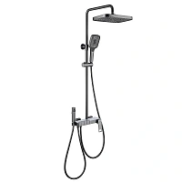 Душевая стойка Black&White Universe оружейная сталь