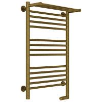 Полотенцесушитель электрический правый, с полкой цвет состаренная бронза Сунержа Богема 2.0 800х500