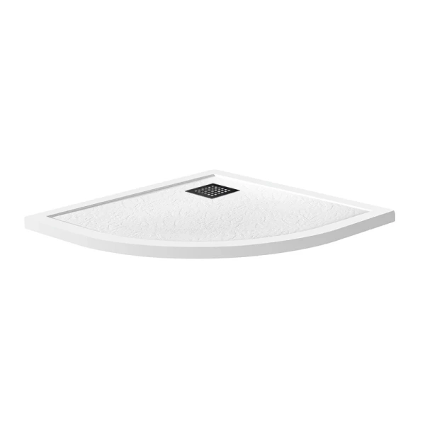 Душевой поддон BelBagno Uno 90х90 см белый, накладка черная матовая TRAY-MR-UNO-R-90-550-35-W-NO (детальная фотография)