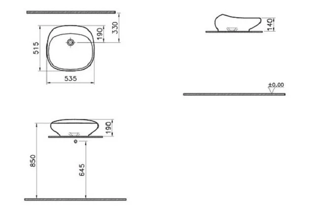 Раковина VitrA Istanbul 53 см белая 4520B403-0016 (детальная фотография), современные, hi-tech