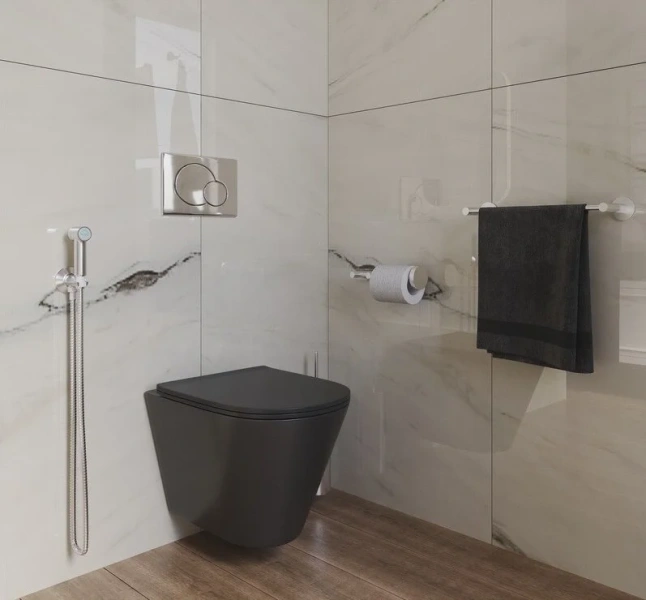 Унитаз подвесной Grossman черный GR-4477BMS (детальная фотография), современные, hi-tech, круглые