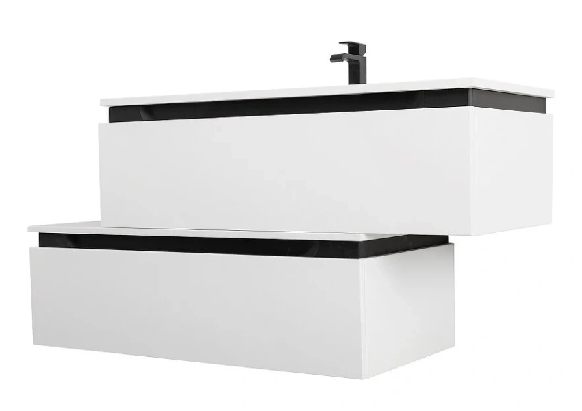 Тумба подвесная Cezares Slider 100 см Bianco Opaco SLIDER-1000-1C-PI-BO (детальная фотография), пристенные, низкие