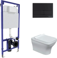 Унитаз с инсталляцией BERGES кнопка черная