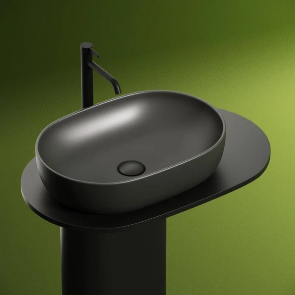 Раковина Ceramica Nova Element 60 см темный антрацит CN6047MDH (детальная фотография), накладные (на столешницу), пристенные