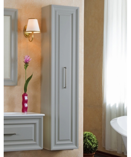 Пенал для ванной, цвет серый шелк матовый, фурнитура состареное серебро, La Beaute Cornelia CCO.REV.GRO.CR (детальная фотография)