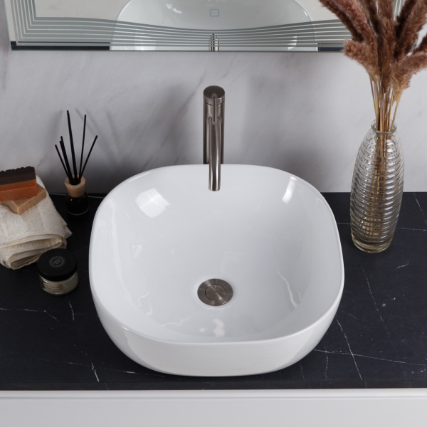 Раковина BelBagno 43 см накладная BB1301 (детальная фотография), белые