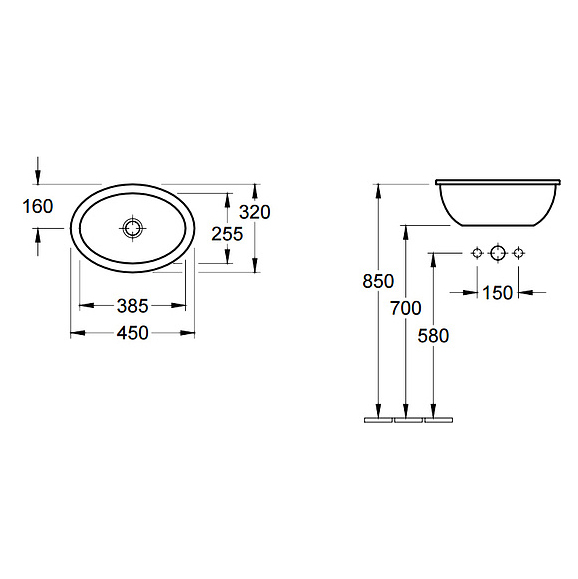 Схема (детальная фотография), встраиваемые (в столешницу)