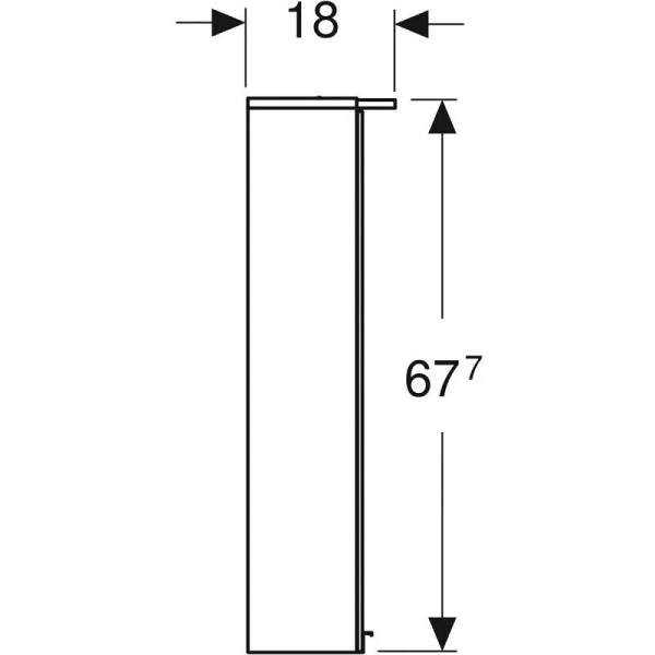 Зеркальный шкаф с подсветкой Geberit Option Basic 60 см с двумя дверями  500.273.00.1 (детальная фотография), белые