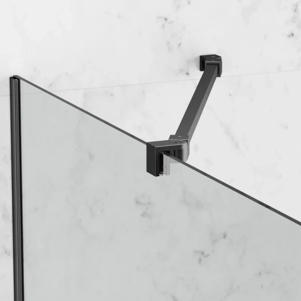 Душевая перегородка Berges Sky Black 140 см прозрачное стекло, профиль черный 064016 (детальная фотография), современные, hi-tech