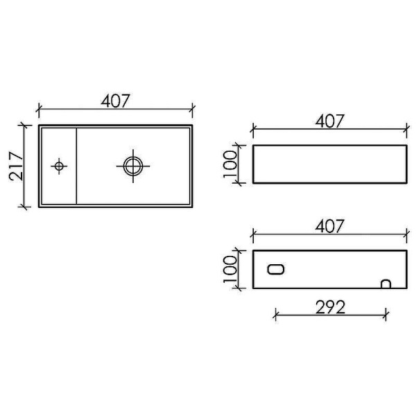Раковина Ceramica Nova Element 40 см чаша справа антрацит матовый CN6051RMH (детальная фотография), другие