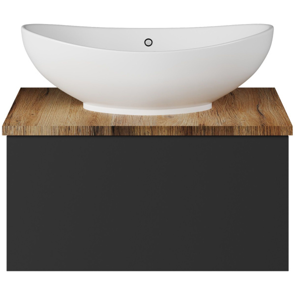 Тумба под раковину подвесная Misty Ива 60 см графит/каштан П-Ива-01060-481Я (детальная фотография)