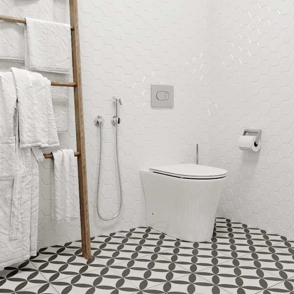 Унитаз напольный Ceruttispa Adige белый CT8907 (детальная фотография), без бачка, со скрытым бачком