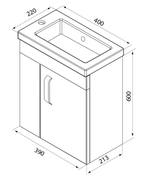 Тумба под раковину подвесная IDDIS Torr 40 см полки справа TOR40WRi95 (детальная фотография), окрашенные