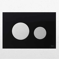 Клавиша смыва Tece TECEloop черное стекло, кнопки хром матовый