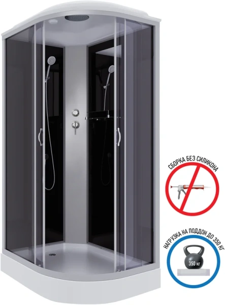 Душевая кабина Niagara Classic NG-3512-14 120x80 см низкий поддон (детальная фотография), асимметричные