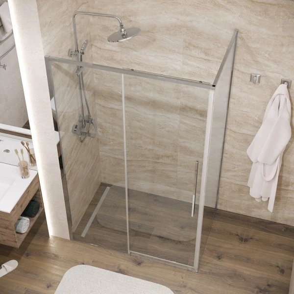 Душевой уголок Grossman Galaxy 100x90 см профиль хром 120.K33.01.1090.10.00 (детальная фотография), раздвижные