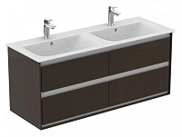 Тумба под раковину подвесная Ideal Standard Connect Air 120 см темно-коричневый матовый, белый матовый