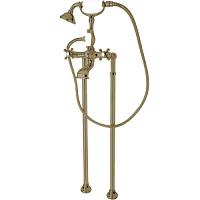 Смеситель для ванны Cezares Golf бронза, ручки белые