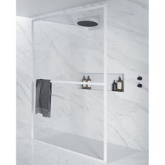 Душевая перегородка белая Riho Lucid GD401 140 см