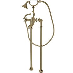 Смеситель для ванны Cezares Golf бронза, ручки белые