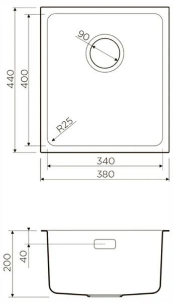 Мойка для кухни Omoikiri Tadzava 38-U/I-IN 38 см нержавеющая сталь 4993077 (детальная фотография), врезные