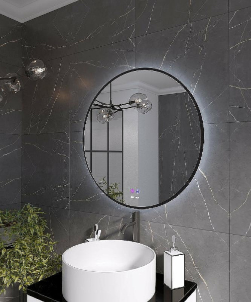 Зеркало с подсветкой Grossman Cosmo 80 см черное 1980802 (детальная фотография), современные, hi-tech