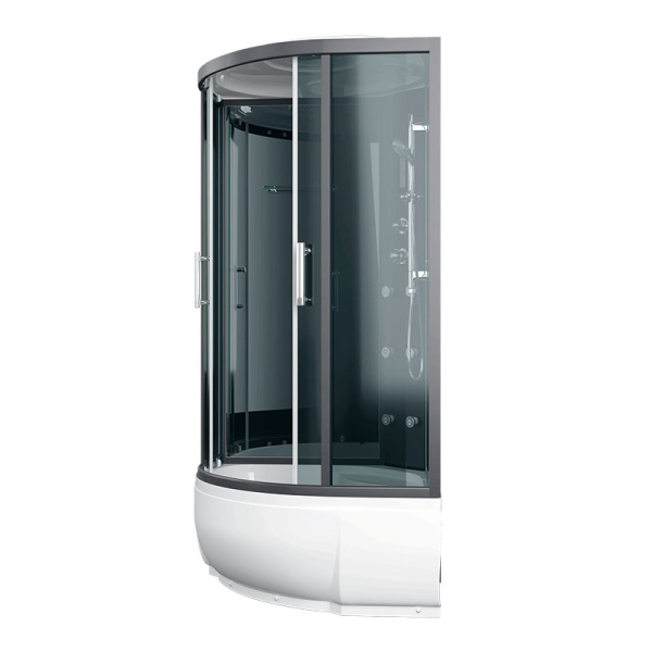 Душевая кабина Erlit Eclipse 90x90 см с высоким поддоном ER5709TP-C24-RUS (детальная фотография), угловые, недорогие, для дачи, с гидромассажем, c тропическим душем, с вентиляцией, с крышей, с сиденьем