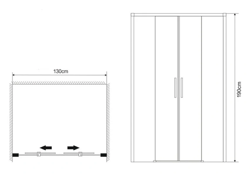 Душевая дверь в нишу Grossman Fly 130 см стекло прозрачное GR-D130Fl (детальная фотография), современные, hi-tech