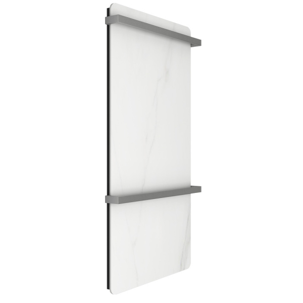 Полотенцесушитель электрический Black&White Moon 40x80 см белый мрамор 389SW (детальная фотография), современные, hi-tech