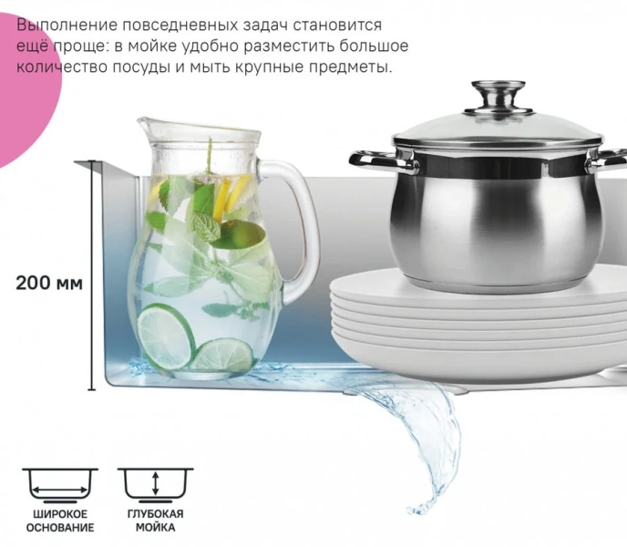 Мойка для кухни IDDIS Edifice 44 см графит EDI44G0i77 (детальная фотография) index_1