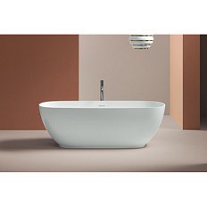 Ванна отдельностоящая из искусственного камня, белая глянцевая, Artceram Hoop