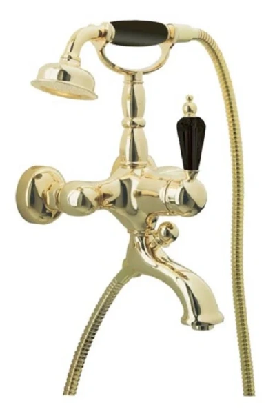 Смеситель для ванны Boheme Tradizionale Nero золото ручка Swarovski черная 253 (детальная фотография)