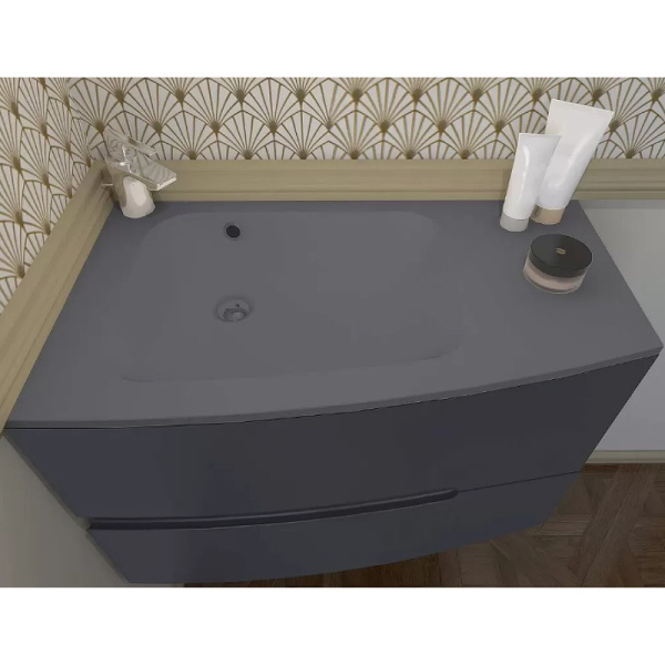 Раковина мебельная Jacob Delafon Nona 80 см матовый серый, левая EB1884RU-DE4 (детальная фотография), современные, hi-tech