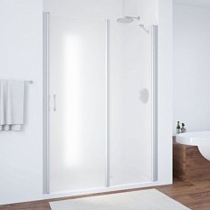 Душевая дверь профиль матовый хром стекло сатин Vegas-glass