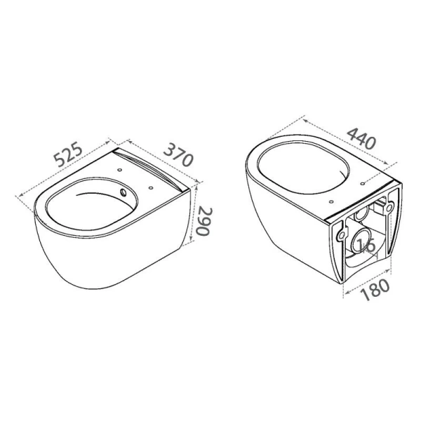 Унитаз подвесной Boheme Bianca белый матовый 963-SET-2-MW (детальная фотография), подвесные, встраиваемые