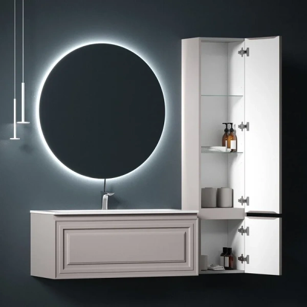 Шкаф-пенал подвесной Sancos Very 35 см левый, doha soft PVR35LSM (детальная фотография), окрашенные