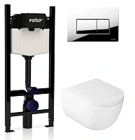 Унитаз с инсталляцией Valsir Dream с клавишей хром