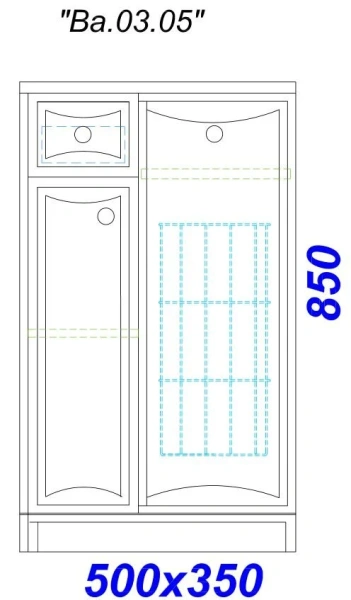 Тумба напольная Aqwella Барселона 50 см с бельевой корзиной Ba.03.05 (детальная фотография), в наличии