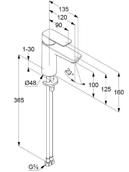Смеситель для раковины Kludi Pure&Style хром 402920575 (детальная фотография), для раковины