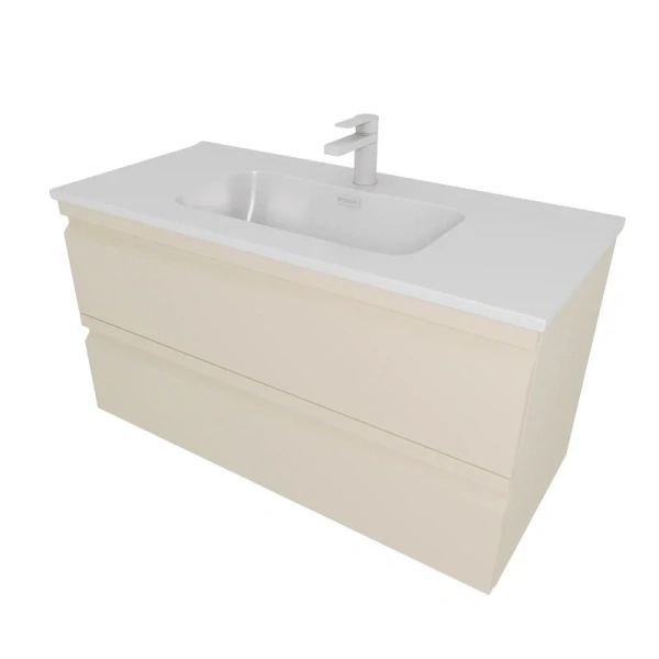 Тумба с раковиной подвесная Акватек Вега 100 см капучино светлый AQ77100-LC (детальная фотография)