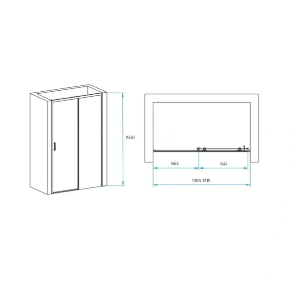 Душевая дверь в нишу RGW Passage PA-017B 130 см профиль черный, стекло прозрачное 350801713-14 (детальная фотография), современные, hi-tech