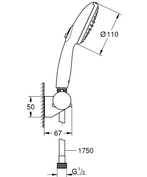 Душевой комплект Grohe Tempesta хром 27601003 (детальная фотография), душевые комплекты, наборы