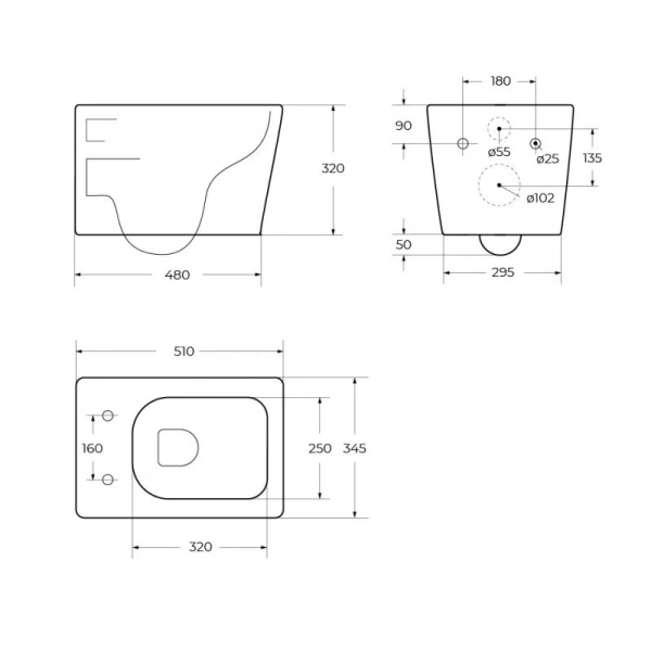 Унитаз подвесной BelBagno Due с сиденьем BB7107CHR/SC (детальная фотография), подвесные, встраиваемые