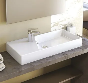 Раковина Jacob Delafon Rythmik 100 см белая EXN112-Z-00 (детальная фотография), подвесные, накладные (на столешницу), пристенные