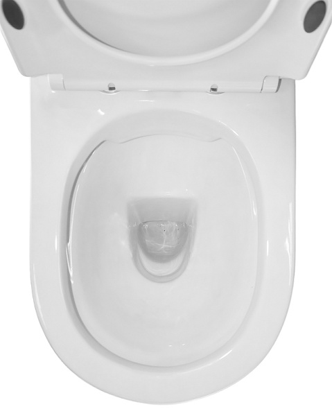 Унитаз компакт Azario Fretta Round безободковый AZ-7121 (детальная фотография), белые