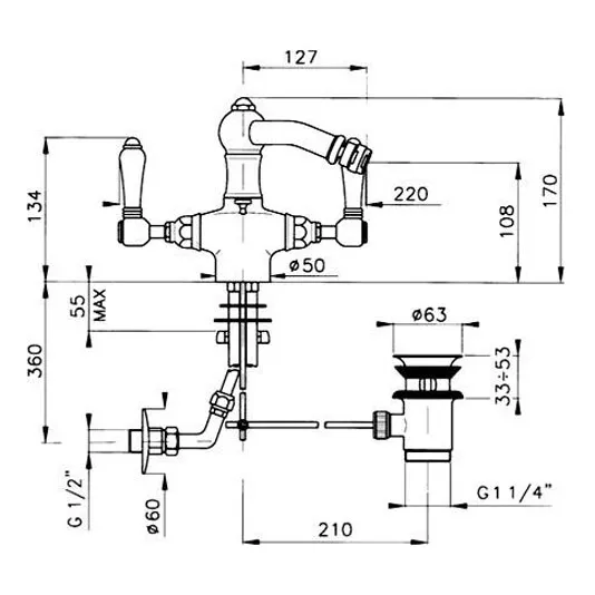 Схема (детальная фотография), для биде