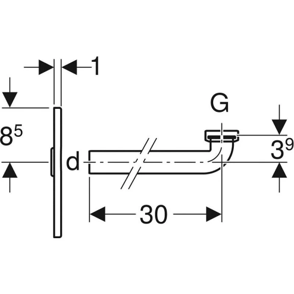 Сифон для раковины Geberit Gis глянцевый хром 115.416.21.1 (детальная фотография), в наличии
