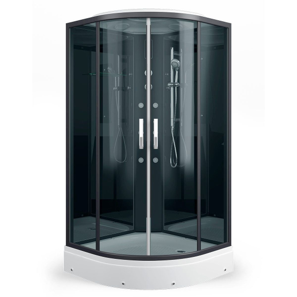 Душевая кабина Erlit Eclipse 100x100 см с гидромассажем ER5710P-C24 (детальная фотография), полукруглые, четверть круга